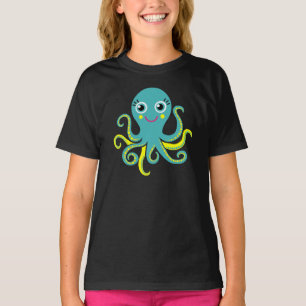 T-shirt Poulpe bleu et jaune