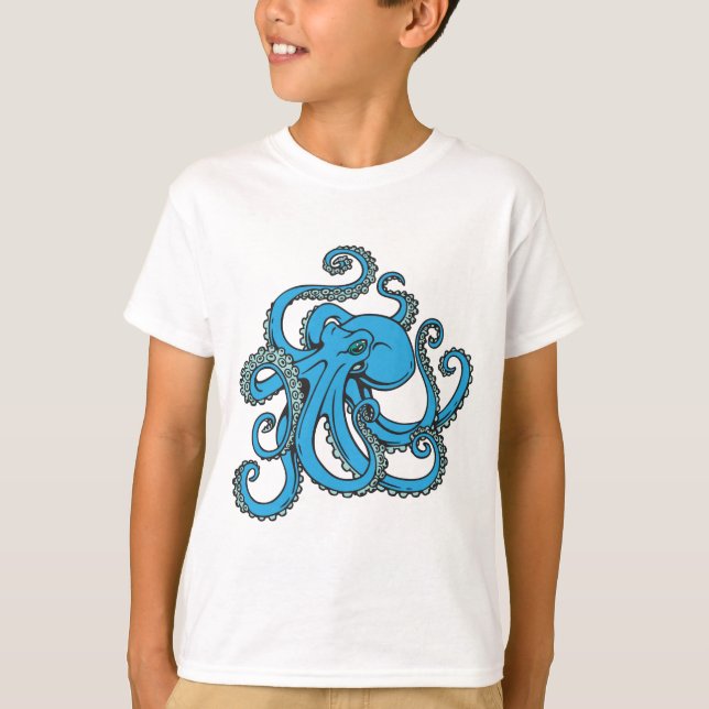 T-shirt Poulpe de bleu d'océan (Devant)