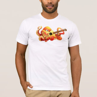 T-shirt Poulpe jouant la chemise de guitare
