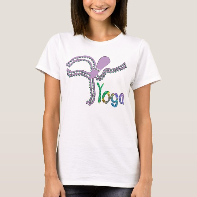 T-shirt Poulpe lunatique de yoga (Devant)