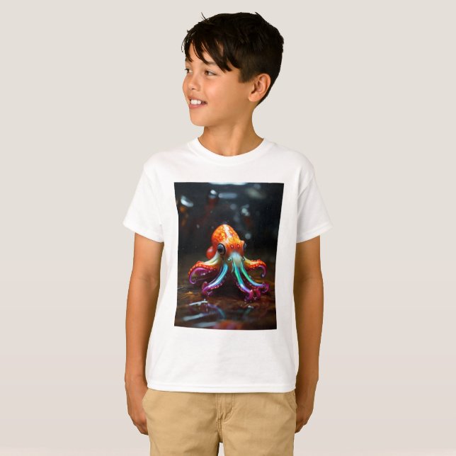 T-shirt poulpe resplendissante (Devant entier)