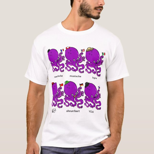 T-shirt Poulpes Mustached nationaux (Devant)