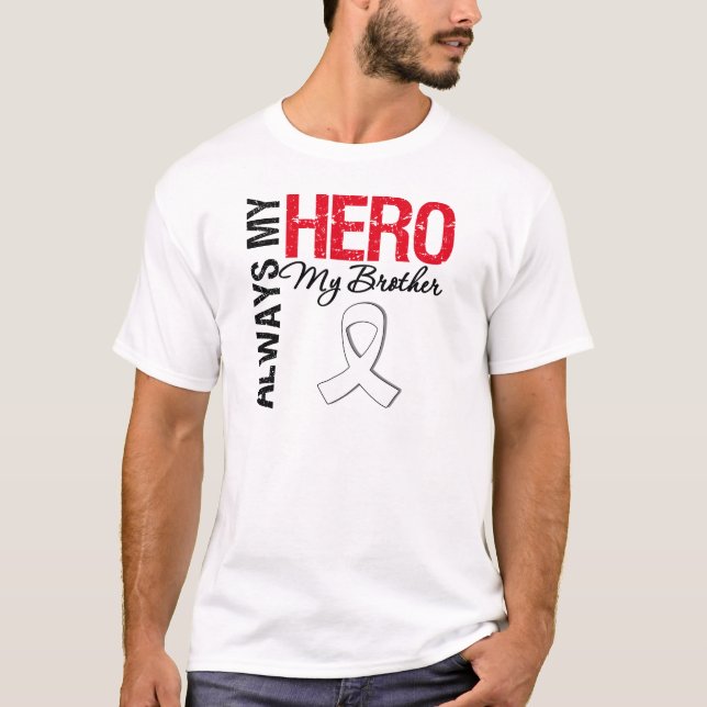 T-shirt Poumon et cancer de l'os - toujours mon héros mon (Devant)