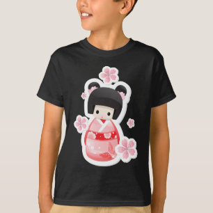 T-shirt Poupée japonaise de geisha - série de petits pai