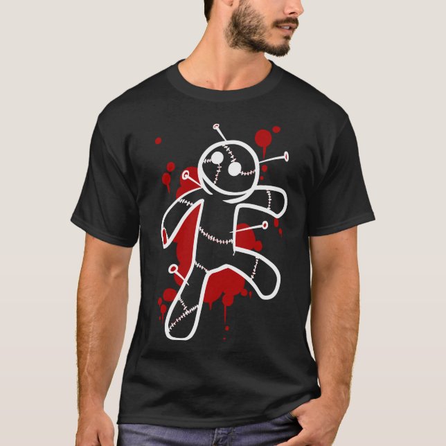 T-shirt Poupée vaudou en noir (Devant)