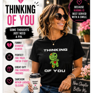 T-shirt Poupée Vaudou Humour de Divorce Drôle Pensée pour