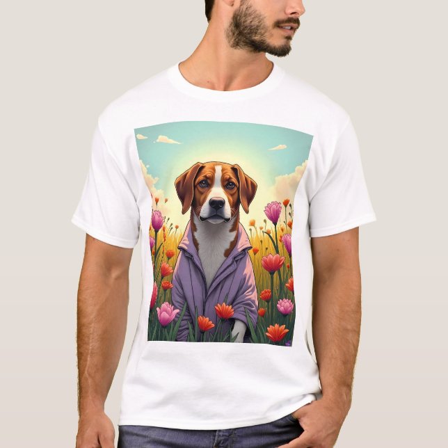 T-shirt Poupée violette en fleur (Devant)