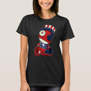 T-shirt Poupée Voodoo 4 juillet Casquette du drapeau améri