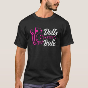 T-shirt Poupées avec boules Bowling Bowling Joueuse de Bow