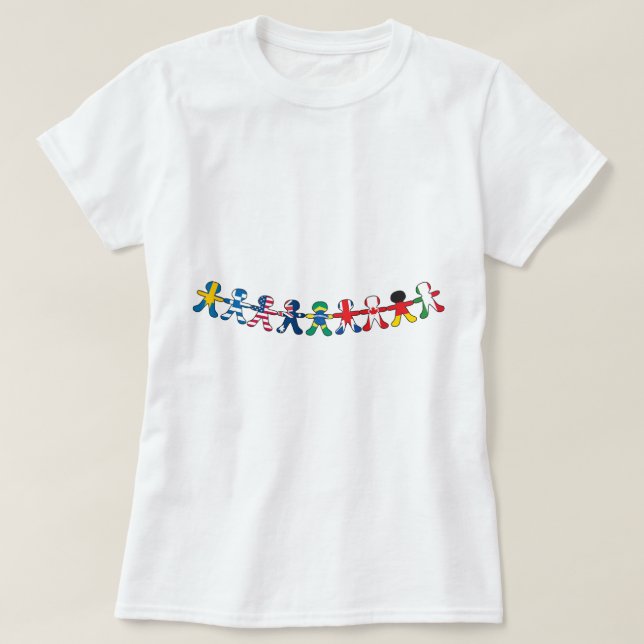 T-shirt Poupées de papier de drapeau (Design devant)