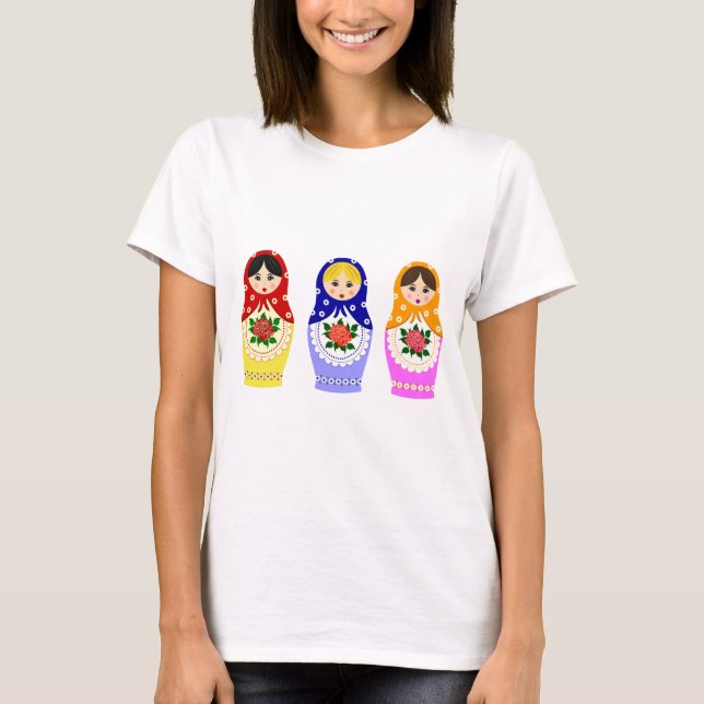 T-shirt Poupées russes de matryoshka sur la chemise de la (Devant)