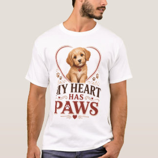 T-shirt pour amoureux de chiens mignons Mon cœur a
