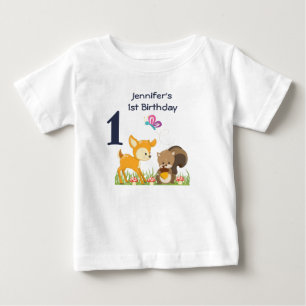 T-shirt Pour Bébé 1er Anniversaire Belle Forêt Animaux