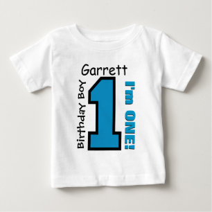T-shirt Pour Bébé 1er Anniversaire Garçon BLUE Un an Nom personnalis