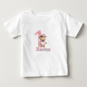 T-shirt Pour Bébé 1er anniversaire Ours Marin!