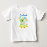 1er anniversaire personnalisé Dinosaure vert