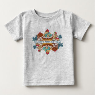 T-shirt Pour Bébé 1er Anniversaire Retro Style Cupcakes Sweet Desser