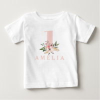 1er anniversaire rose girly fleurie anniversaire