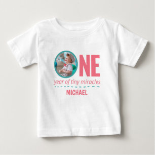 T-SHIRT POUR BÉBÉ 1ER ANNIVERSAIRE VÊTEMENTS DE BÉBÉ PHOTO ET TEXTE