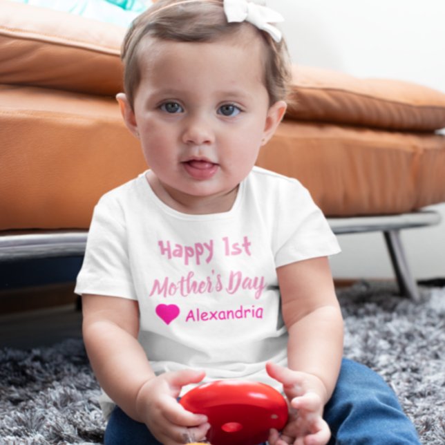 T-shirt Pour Bébé 1er jour de la fête des Mères (Créateur téléchargé)