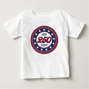 T-shirt Pour Bébé 250e anniversaire de l'Amérique avec le drapeau am