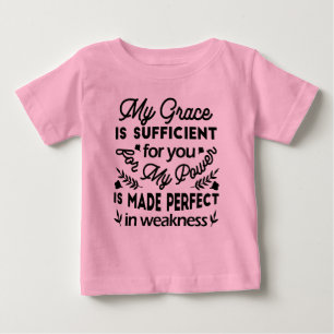T-shirt Pour Bébé 2 Corinthiens 12:9 – Ma Grâce Est Suffisante Art