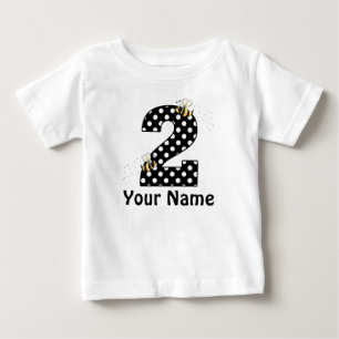 T-shirt Pour Bébé 2e Anniversaire Bumble Bee Girls Personalized