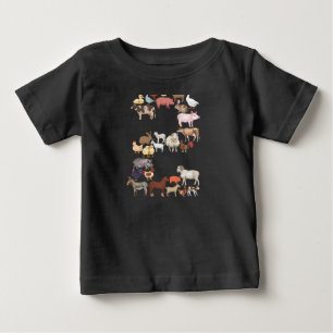 T-shirt Pour Bébé 2e anniversaire ferme Animaux Thème 2 an Anniversa