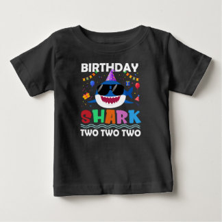 T-shirt Pour Bébé 2e anniversaire Garçon Shark Correspondance Party 