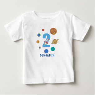 T-shirt Pour Bébé 2e anniversaire Planète du système solaire
