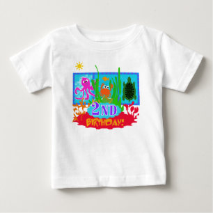 T-shirt Pour Bébé 2ème anniversaire d'aventure sous-marine