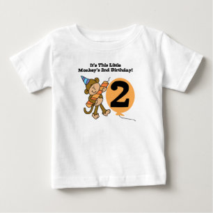 T-shirt Pour Bébé 2ème anniversaire de petit singe