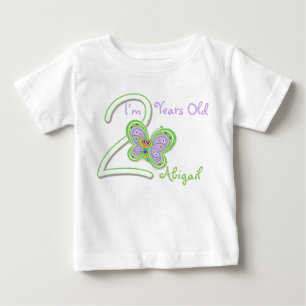 T-shirt Pour Bébé 2ème Papillon d'anniversaire