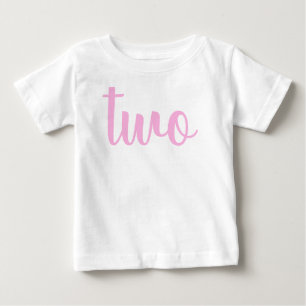 T-shirt Pour Bébé 2ème Rose d'enfant en bas âge de l'anniversaire