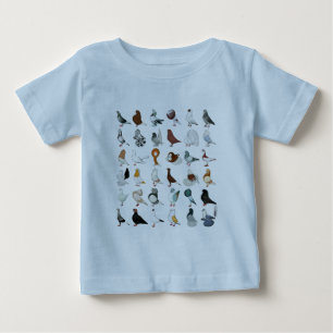T-shirt Pour Bébé 36 races de pigeon
