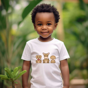 T-shirt Pour Bébé 3 mignon animal de compagnie Imprimer blanc bébé e