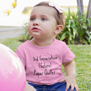 T-shirt Pour Bébé 3ème génération (futur) Quiller, fine jersey rose