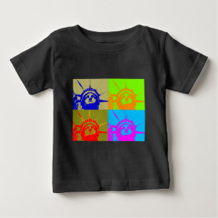 T-shirt Pour Bébé 4 Couleur Pop Art Lady Liberty