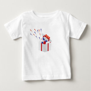 T-shirt Pour Bébé 4 juillet boîte-cadeau avec des feux d'artifice
