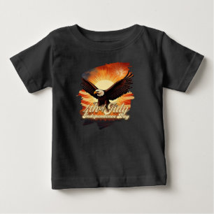 T-shirt Pour Bébé 4 juillet – Hommage majestueux à l'aigle et aux fe