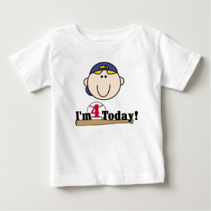 T-shirt Pour Bébé 4ème anniversaire de base-ball