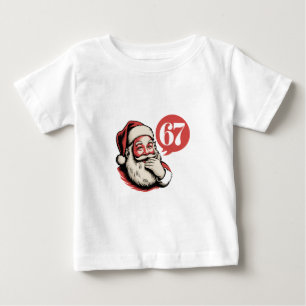 T-shirt Pour Bébé 6 7 Noël Six Sept Pourriture du cerveau Père Noël