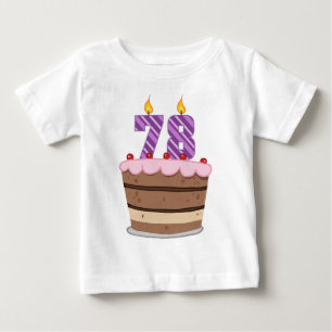 T-shirt Pour Bébé 78 ans sur le gâteau d'anniversaire