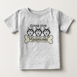 T-shirt Pour Bébé A obtenu d'aimer des Malamutes