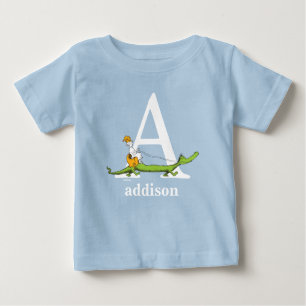 T-shirt Pour Bébé ABC du Dr Seuss : Lettre A - Blanc Ajouter votre