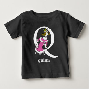 T-shirt Pour Bébé ABC du Dr Seuss : Lettre Q - Blanc   Ajouter Votre