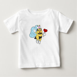 T-shirt Pour Bébé Abeille comme infirmière avec coeur.PNG