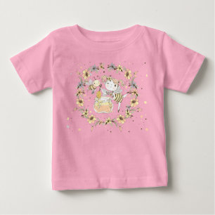 T-shirt Pour Bébé Abeilles De Miel, Fée & Bébé En Motif Sans Faille