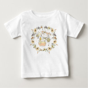 T-shirt Pour Bébé Abeilles De Miel, Fée & Bébé En Motif Sans Faille