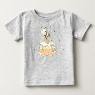 T-shirt Pour Bébé Abeilles De Miel, Fée & Bébé En Motif Sans Faille